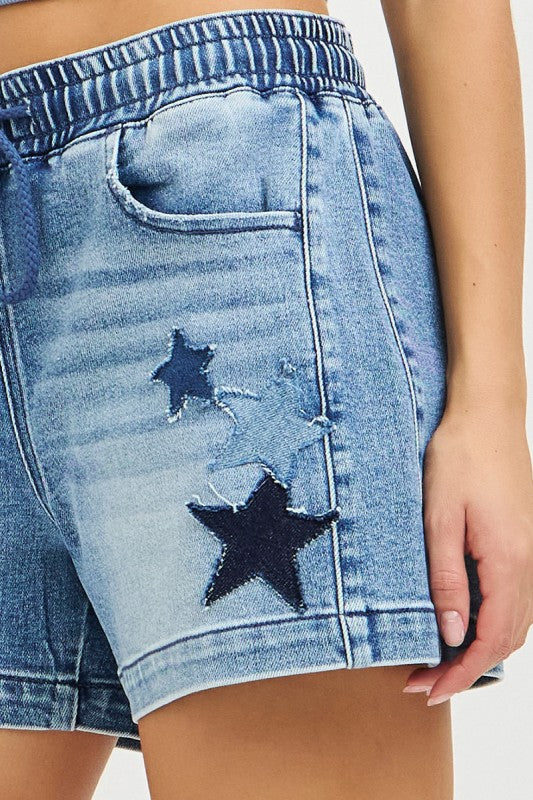 America Elastic Band Slouchy Star Patched Details