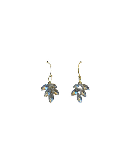 Gold, CZ Leaf Dangle Layers Earrings Lay-Ear72-G