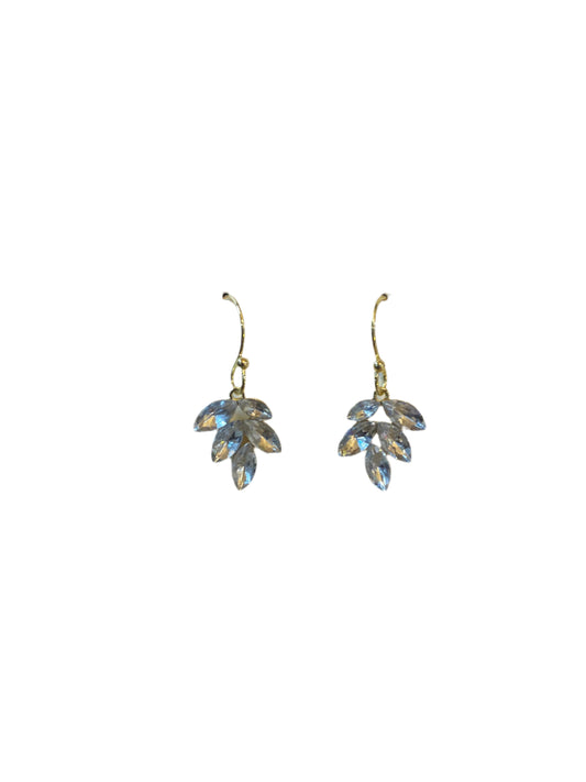 Gold, CZ Leaf Dangle Layers Earrings Lay-Ear72-G
