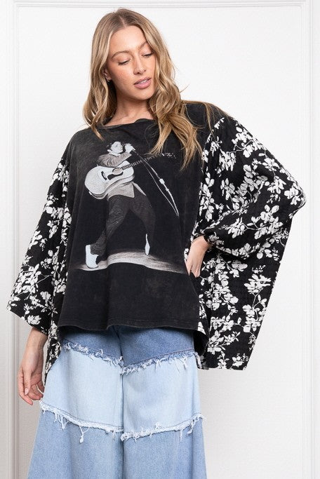 Elvis Poncho Sleeve Top