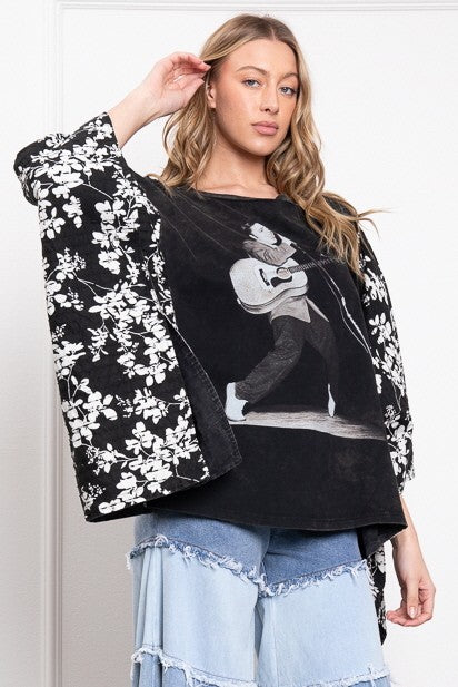 Elvis Poncho Sleeve Top