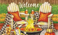 Fall Fire Pit Door Mat