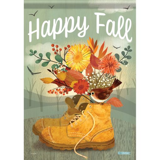 Fall Floral Boots Flag