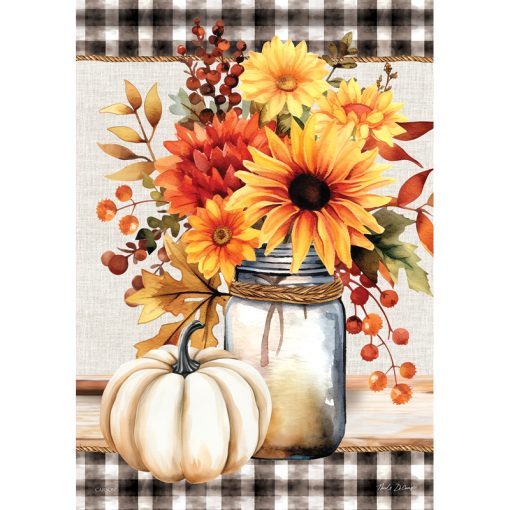 Fall Floral Jar Flag