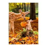 Fawn And Bunny Suede Garden Flag