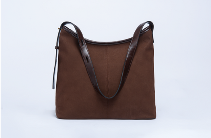 Simply Noelle Faux Suede Chocolate Hobo Bag