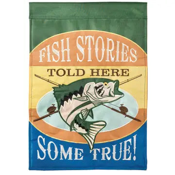 Fish Stories Applique Garden Flag