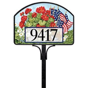 Flags and Flowers Yard DeSign