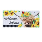 Floral Highland Cow Sassafras Switch Mat
