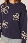 Flower Stitching Embroidered Detail Sweater