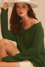 Frayed Neck Sweater
