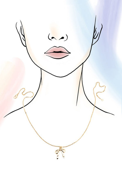 Gold Bow Pendant Necklace