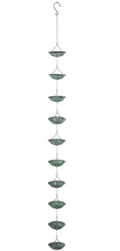 Green Patina Flower Rain Chain