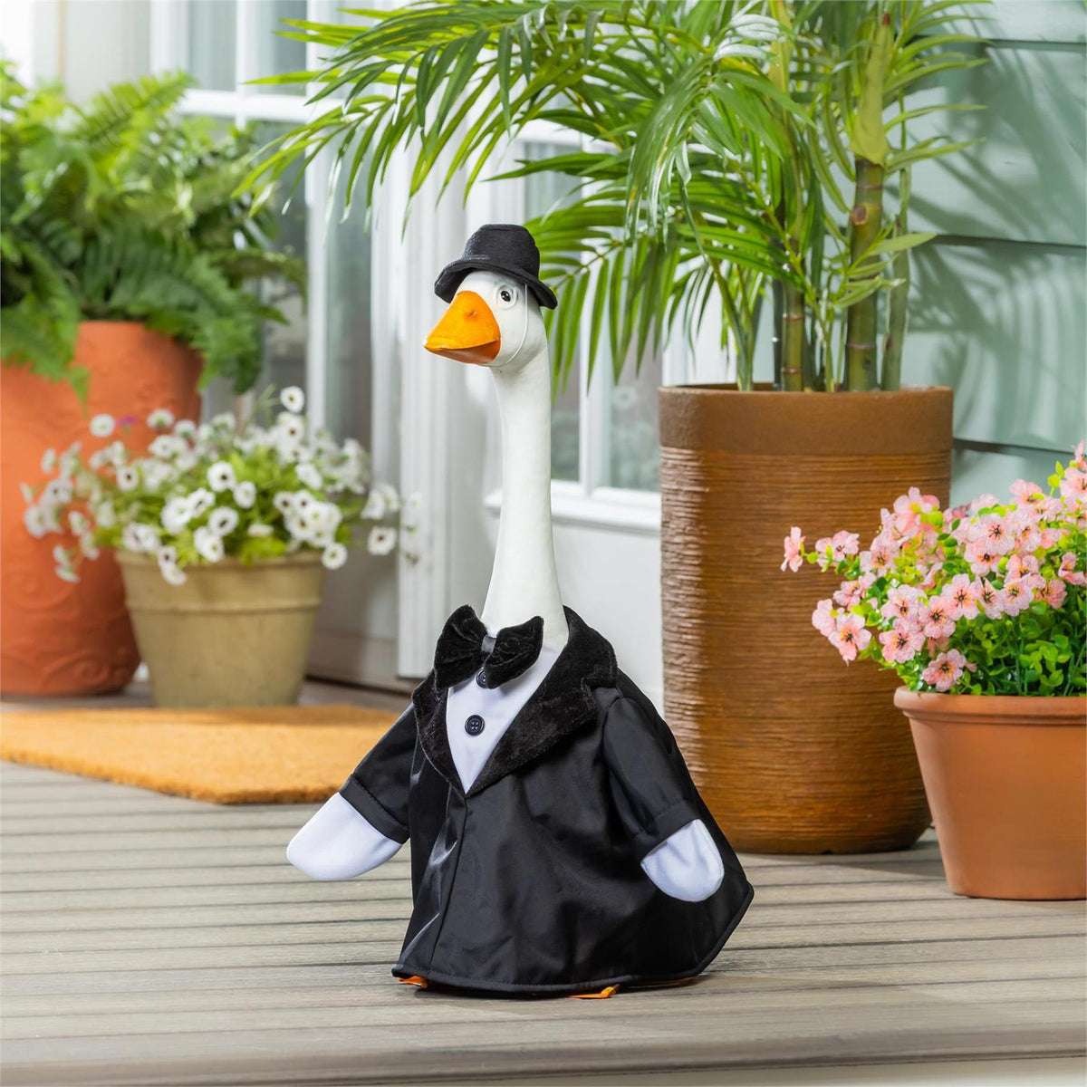 Giddy the Porch Goose Statue, Metal, 21"H