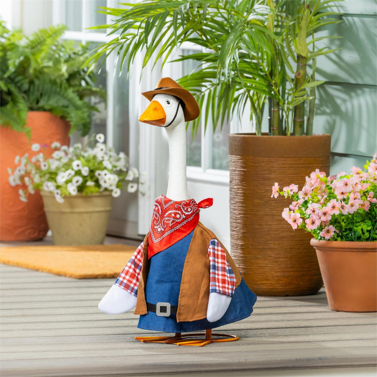 Giddy the Porch Goose Statue, Metal, 21"H