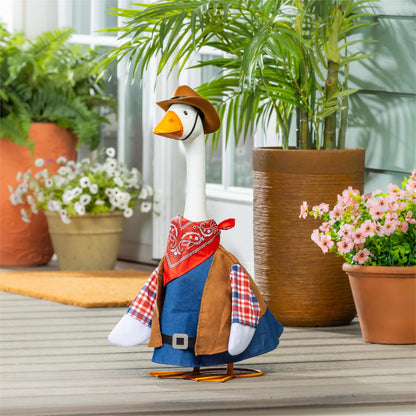 Giddy the Porch Goose Statue, Metal, 21"H