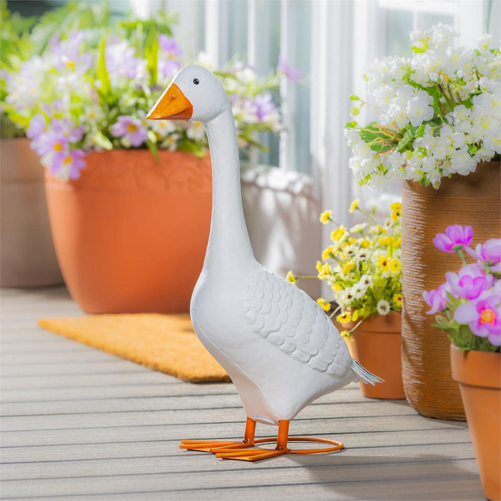 Giddy the Porch Goose Statue, Metal, 21"H
