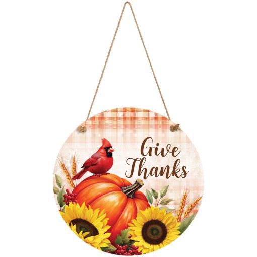 Give Thanks Pumpkin Door Decor