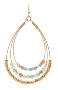Gold Beaded Rows Teardrop Earring