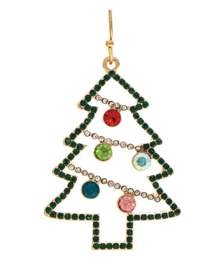 Gold Bling Christmas Tree Holiday Earring
