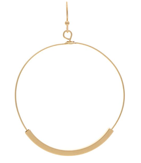 Gold Matte Bar Circle Earring