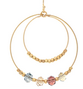 Gold Multicolor Glass & Nugget Bead Circles Earring