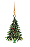 Gold Sculptural Holiday Tree Earring