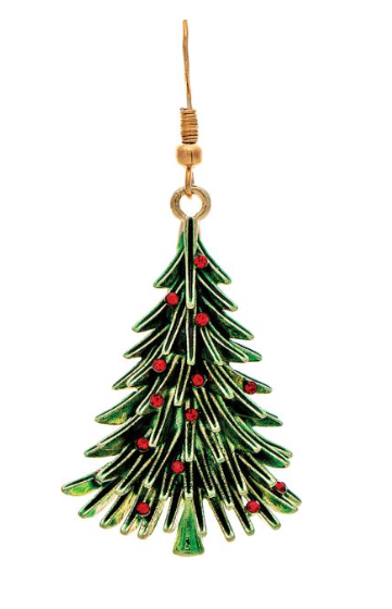 Gold Sculptural Holiday Tree Earring