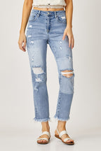 HIGH WAIST STRAIGHT JEANS