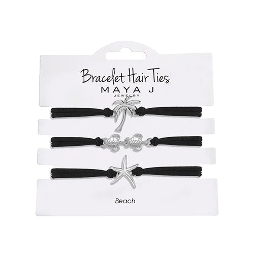 Bracelet Hair Ties - Black Elastic Cord