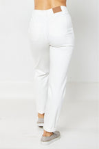HW Jet Black Double Roll Cuff Jogger White