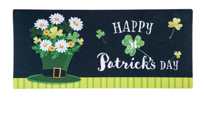 Happy St. Patrick's Day Floral Hat Sassafras Switch Mat