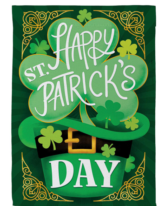 Happy St. Patrick's Day Suede Flag