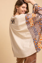 Heart Peace Sign Patch Front Poncho Top