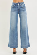 High Rise Ankle Wide Seam Detailed Jeans