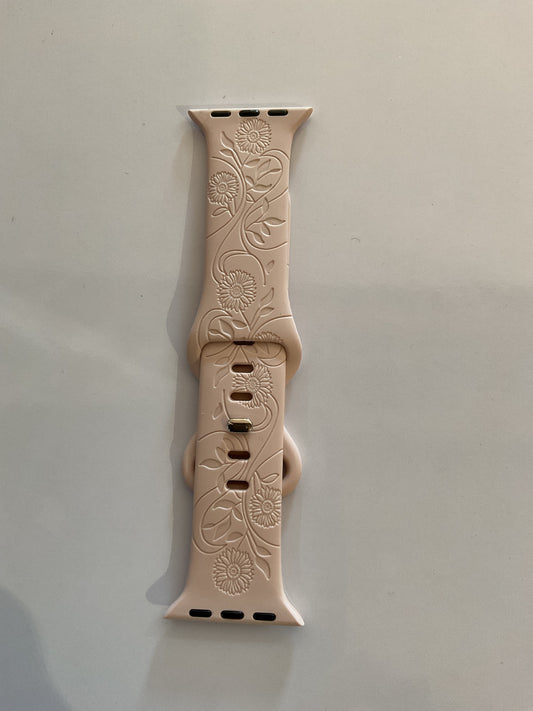 Light Pink Laser Floral Design Apple Watch Bands