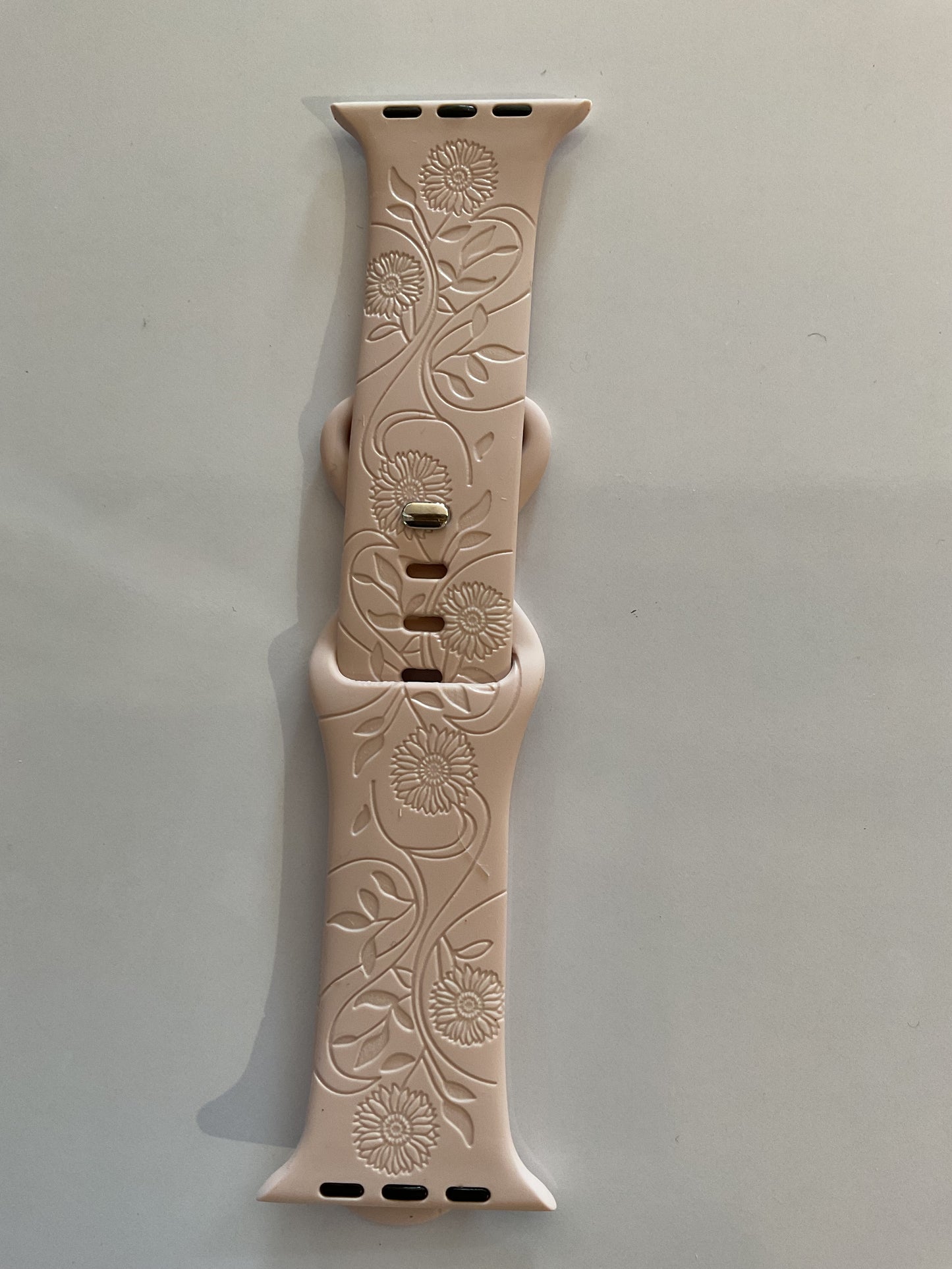 Light Pink Laser Floral Design Apple Watch Bands