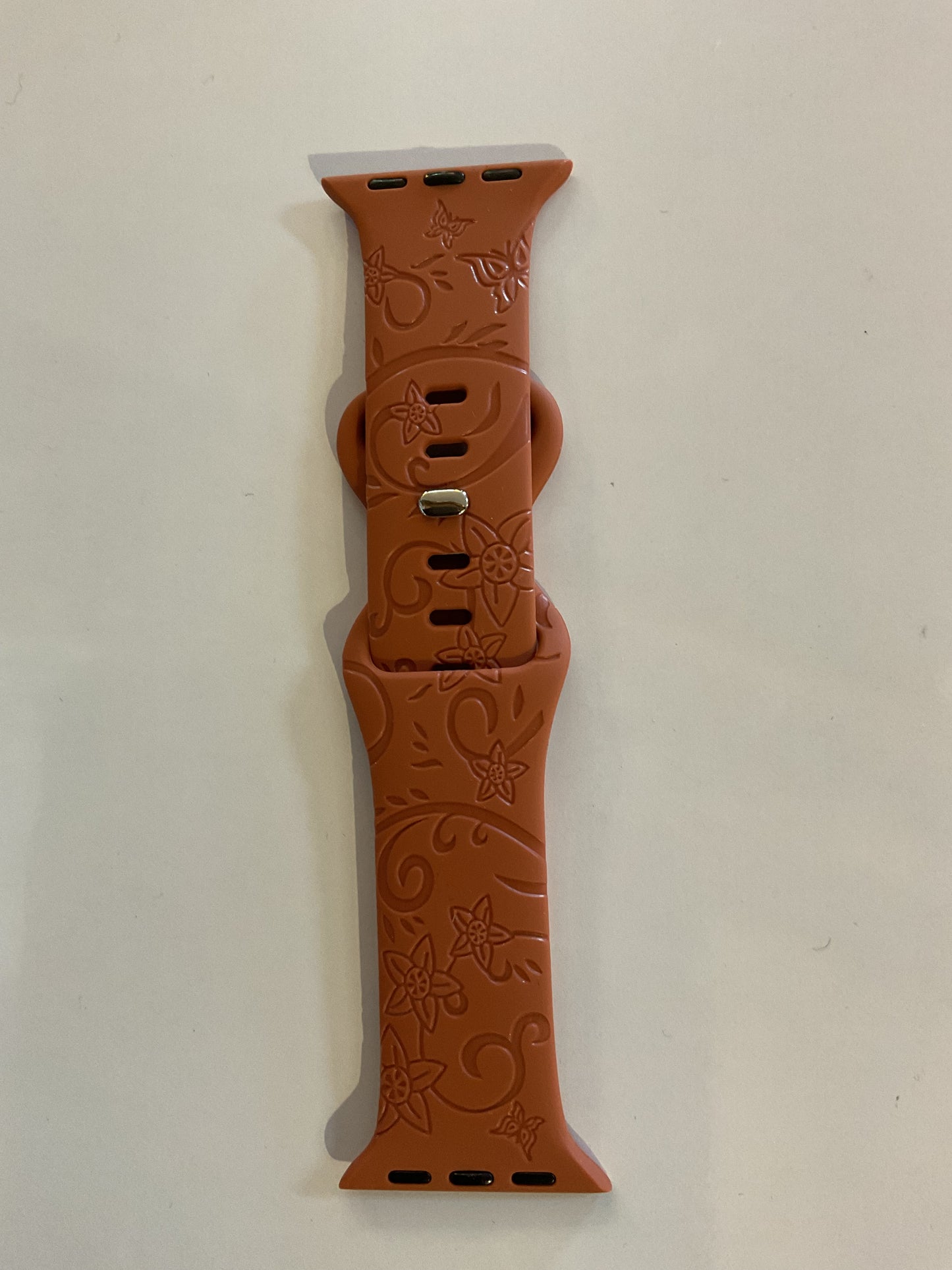 Rust Laser Floral Design Apple Watch Bands