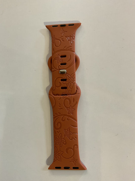 Rust Laser Floral Design Apple Watch Bands