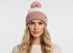 split color knit beanie