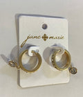 JM Huggie with Charm Earrings
