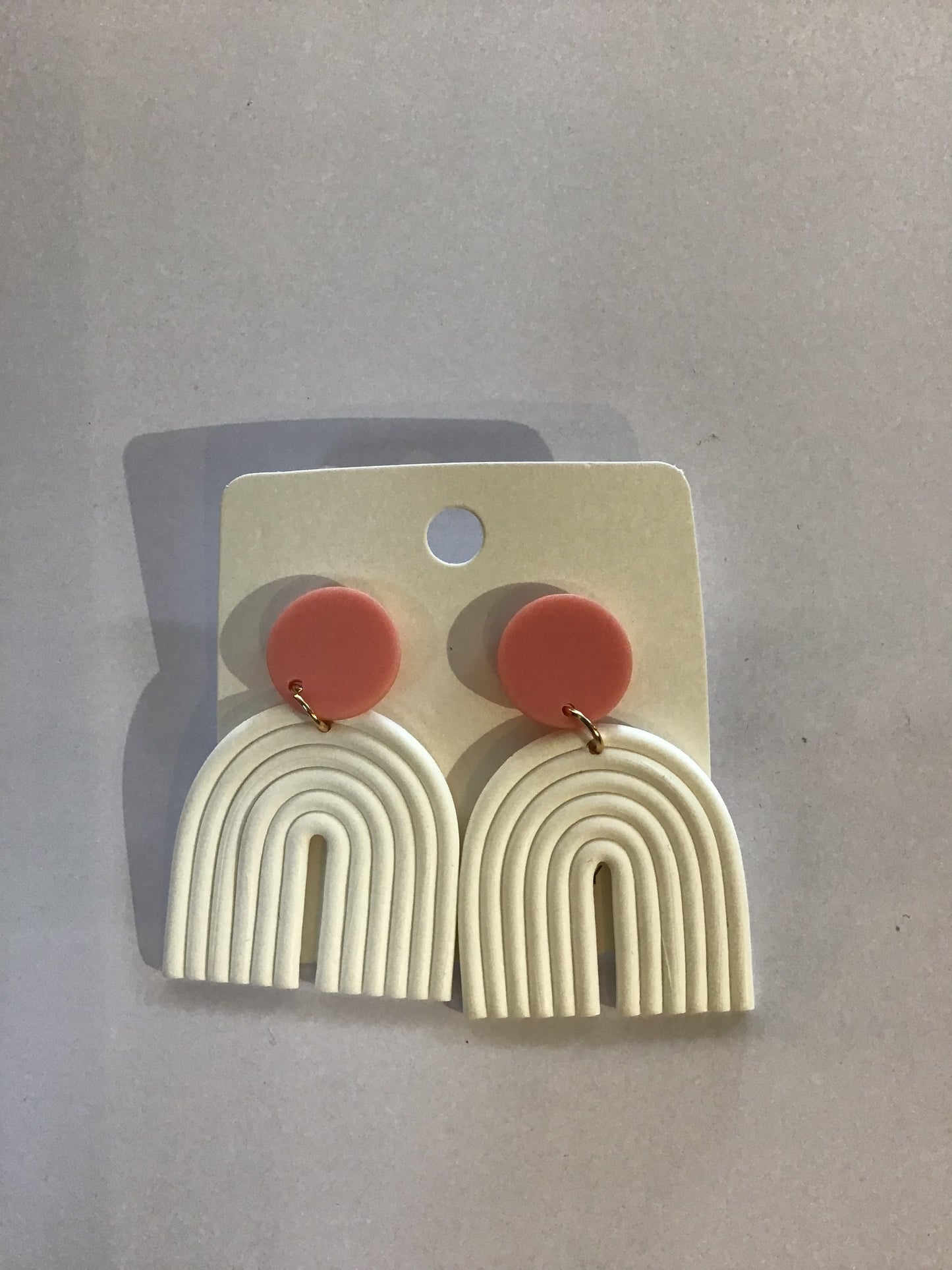 Rainbow Earrings White Pink