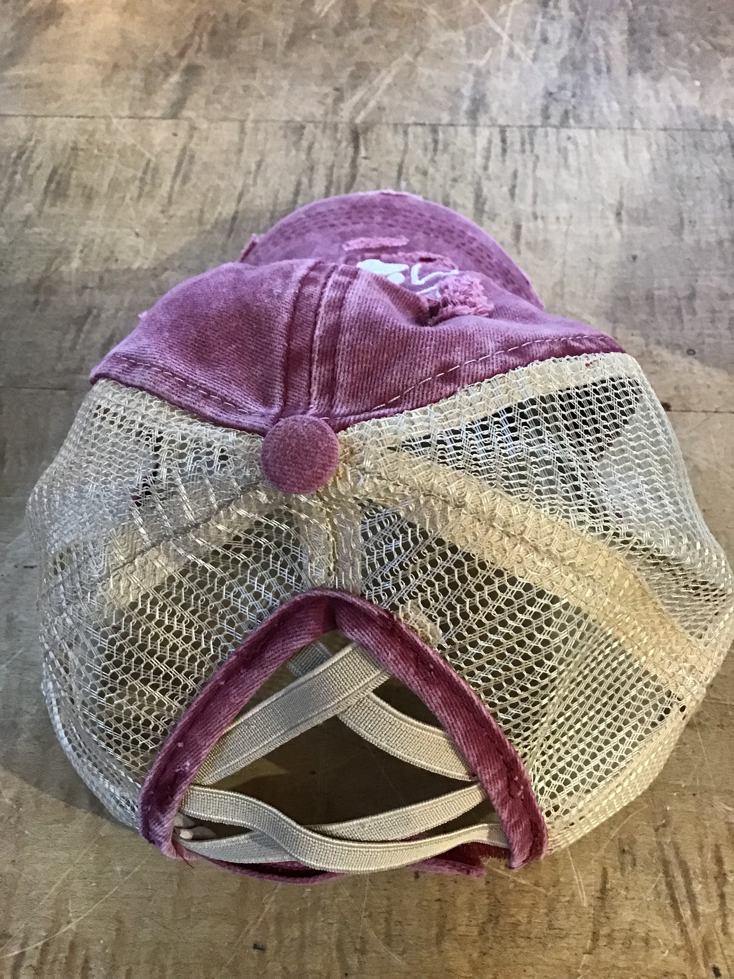 Baseball Hat with Ponytail Hole Dog Mom Pink