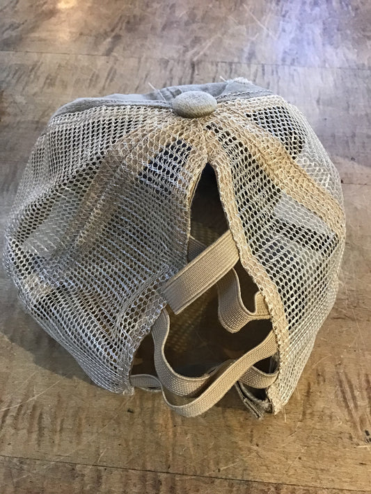 Baseball Hat with Ponytail Hole Khaki