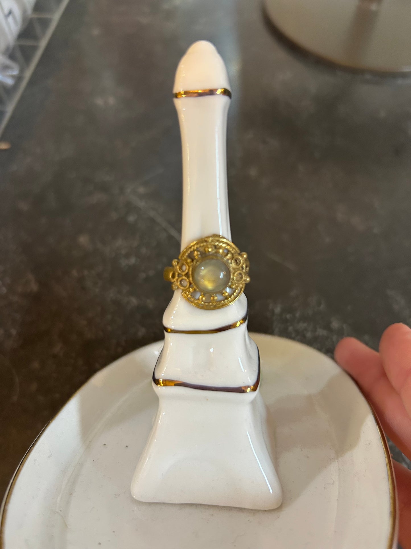 Gold Hammered Sun Disk Ring