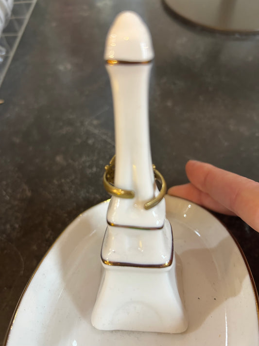 Gold Hammered Sun Disk Ring