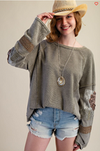 APRIL INSIDE OUT WASHED TERRY PULLOVER