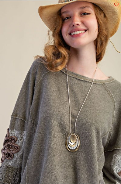 APRIL INSIDE OUT WASHED TERRY PULLOVER