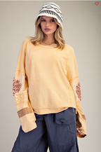 APRIL INSIDE OUT WASHED TERRY PULLOVER