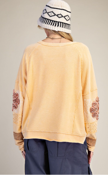 APRIL INSIDE OUT WASHED TERRY PULLOVER